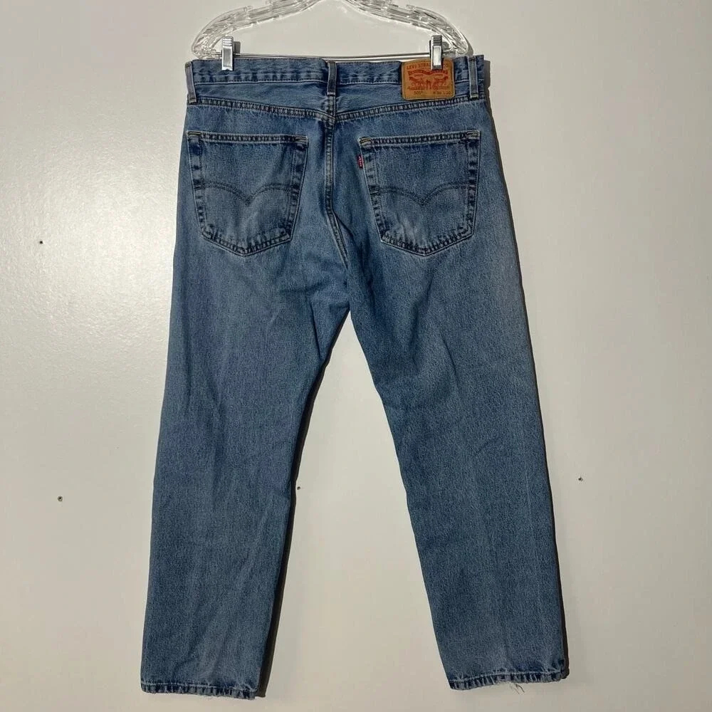 Levis 505 Regular Fit Straight‎ Leg Blue Denim Jeans Mens 36x30 Medium Wash